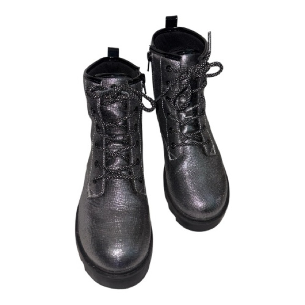 Shiny Combat style Ankle boot - Picture 4 of 7